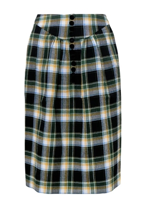 SHUSHU/TONG pleated checked skirt - Black