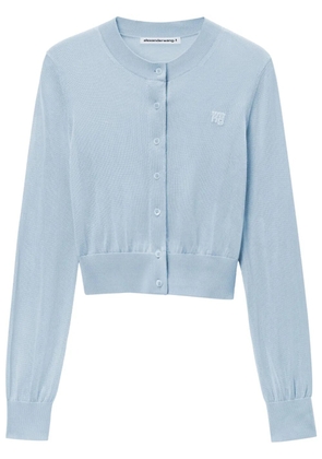 Alexander Wang cropped crew neck cardigan - Blue