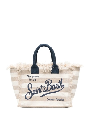 MC2 Saint Barth Vanity striped fringed tote bag - Neutrals