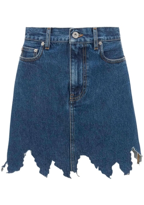 JW Anderson lasercut frayed-hem denim skirt - Blue