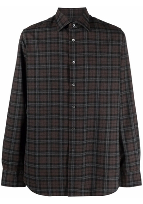 Xacus tartan-print wool shirt - Brown