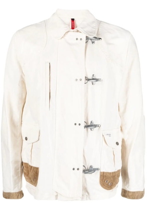 Fay 4 Gancini cotton jacket - Neutrals