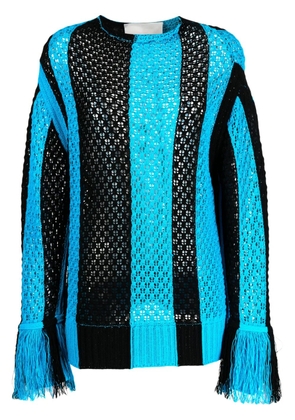 3.1 Phillip Lim pointelle-knit fringed jumper - Blue