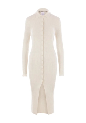 Meta Campania Collective rib-knit button midi dress - White