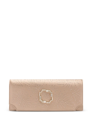 Malone Souliers crystal-embellished vivien clutch - Neutrals