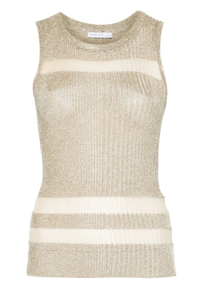 Patrizia Pepe sheer-panels tank top - Gold