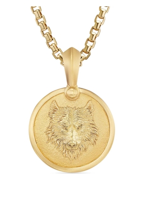 David Yurman 18kt yellow gold Petrvs Wolf amulet (30.6mm)