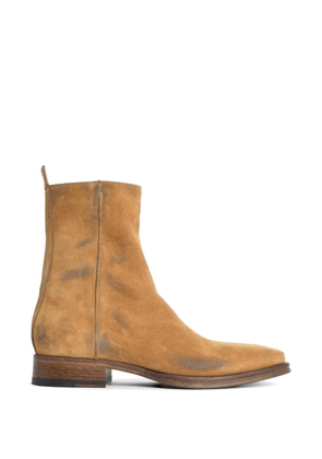Acne Studios square-toe zip ankle boots - Neutrals