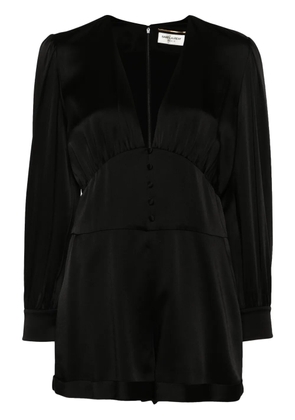 Saint Laurent silk playsuit - Black