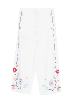 Forte Forte floral-embroidered trousers - White