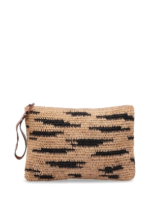 IBELIV zebra raffia clutch - Neutrals