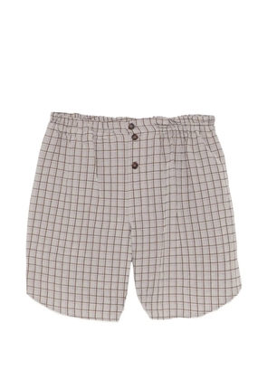 Hed Mayner plaid button shorts - Neutrals