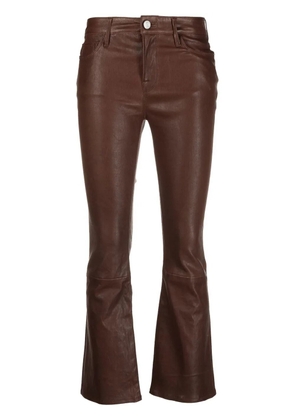 FRAME flared polished-finish trousers - Brown