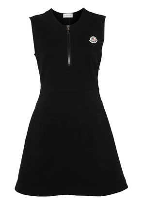 Moncler logo-patch jersey mini dress - Black