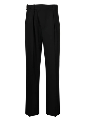 Victoria Beckham pleated wool wrap trousers - Black