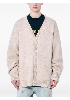 VETEMENTS faux-pearl embellished cardigan - Neutrals