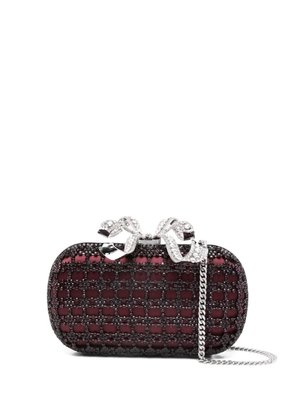 Self-Portrait crystal-embellished clutch bag - Red