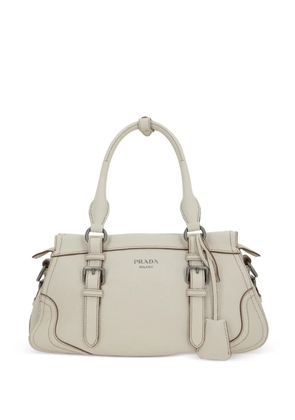 Prada large leather tote bag - Neutrals