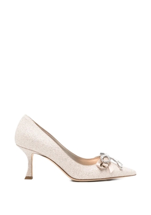 Jimmy Choo Auria bow-embellished pumps - Neutrals