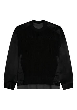 sacai panelled-design sweater - Black