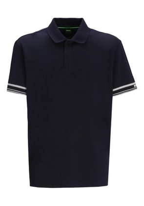 BOSS contrast-stripe polo shirt - Blue