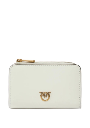 PINKO mini Love Birds leather wallet - White