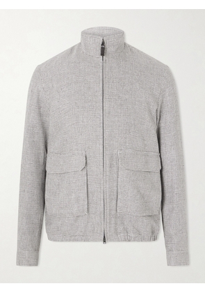 Herno - Houndstooth Linen-Blend Bomber Jacket - Men - Gray - IT 48