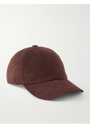 Purdey - Logo-Embroidered Cotton-Corduroy Baseball Cap - Men - Brown - S