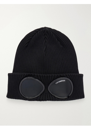 C.P. Company - Goggle Ribbed Cotton Beanie - Men - Black