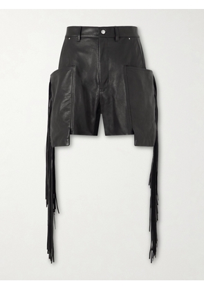 Rick Owens - Fringed Leather Shorts - Men - Black - UK/US 30
