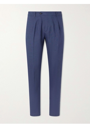 Eleventy - Flat Front Chino Linen Trousers - Men - Blue - UK/US 28