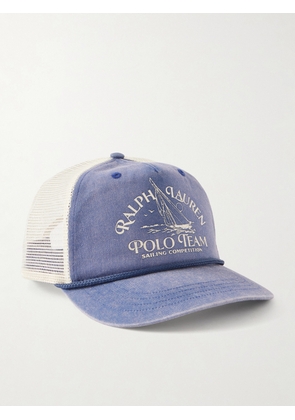Polo Ralph Lauren - Logo-Print Mesh and Cotton-Twill Cap - Men - Blue