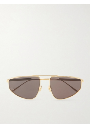 Bottega Veneta - Light Ribbon Aviator-Style Gold-Tone Sunglasses - Men - Gold