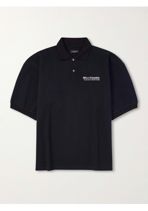 Willy Chavarria - Logo-Embroidered Cotton-Piqué Polo Shirt - Men - Black - XS