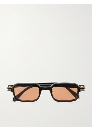 Cartier Eyewear - Godron de Cartier Square-Frame Acetate Sunglasses - Men - Black