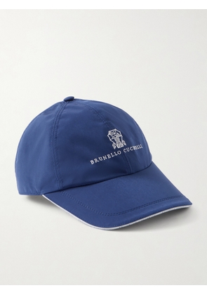 Brunello Cucinelli - Logo-Embroidered Shell Cap - Men - Blue - S