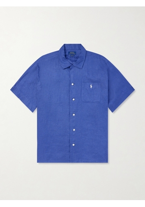 Polo Ralph Lauren - Convertible-Collar Logo-Embroidered Linen Shirt - Men - Blue - XS