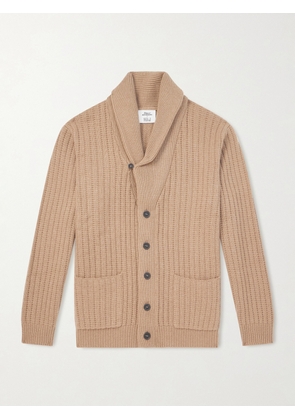 HOLLYWOOD AUTHENTIC - N.Peal The Icon Shawl Ribbed Organic Cashmere Cardigan - Men - Neutrals - S