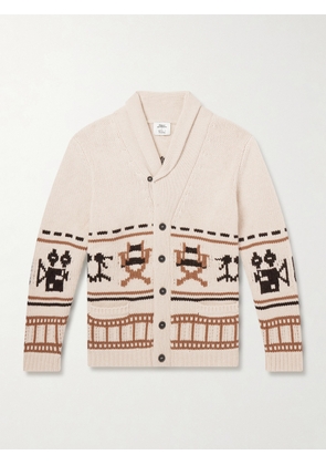 Hollywood Authentic - N.Peal The Hollywood Authentic Intarsia Organic Cashmere Cardigan - Men - Neutrals - S