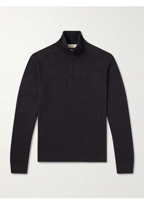 PIACENZA 1733 - Lupetto Cashmere and Linen-Blend Half-Zipped Sweater - Men - Black - IT 48