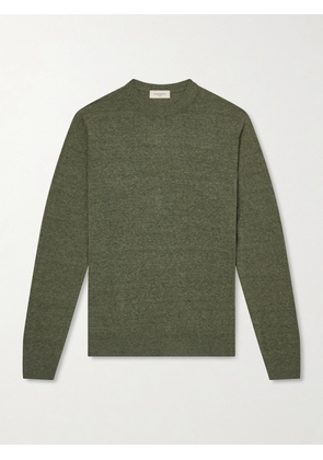 PIACENZA 1733 - Silk and Linen-Blend Sweater - Men - Green - IT 46