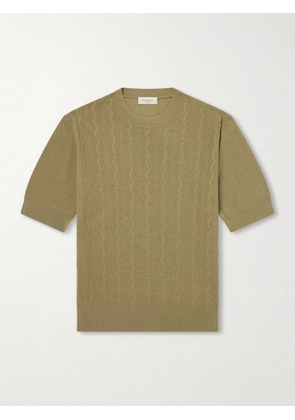 PIACENZA 1733 - Knitted Silk and Cotton-Blend T-shirt - Men - Green - IT 46