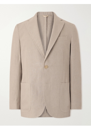De Petrillo - Linen Single-Breasted Blazer - Men - Neutrals - IT 46