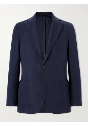 De Petrillo - Linen Single-Breasted Blazer - Men - Blue - IT 46