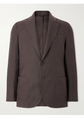 De Petrillo - Linen Single-Breasted Blazer - Men - Brown - IT 46