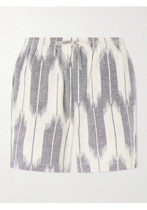 Kardo - Olbia Straight-Leg Cotton Drawstring Shorts - Men - Gray - S