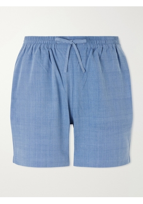 Kardo - Olbia Straight-Leg Cotton Drawstring Shorts - Men - Blue - S
