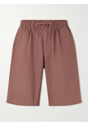 Kardo - Milo Straight-Leg Cotton Drawstring Shorts - Men - Brown - S