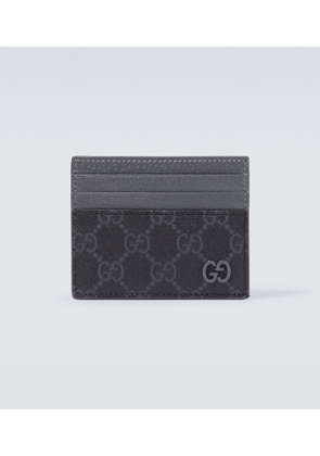 Gucci Leather-trimmed GG canvas card holder
