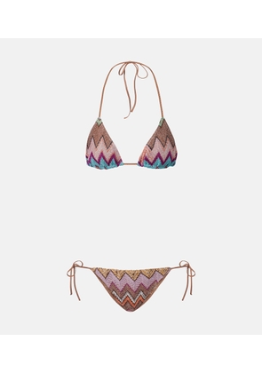 Missoni Zigzag lame bikini top